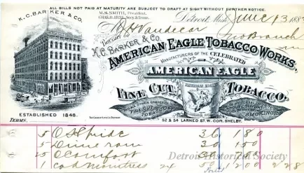 Receipt - American Eagle Tobacco Works