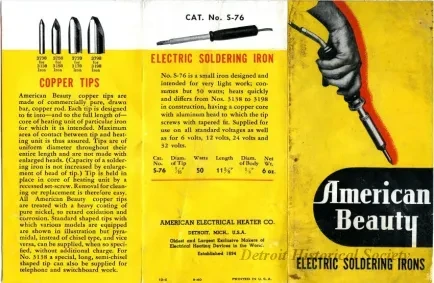 Brochure - American Beauty Electric Soldering Irons