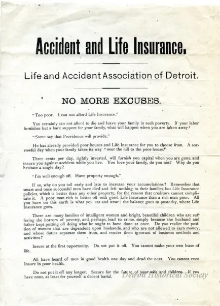 Advertisement - Accident and Life Insurance
