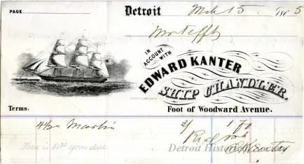 Bill-of-sale - Edward Kanter, Ship Chandler