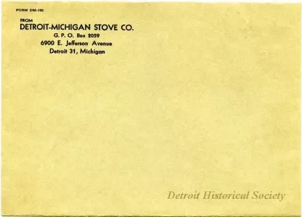 Envelope - Detroit-Michigan Stove Company