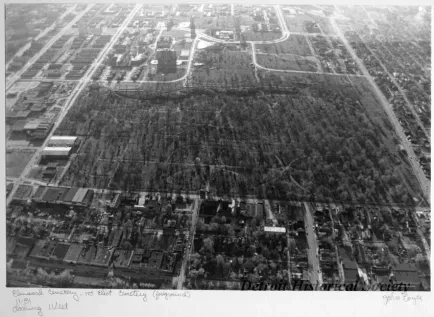 Print, Photographic - Elmwood Cemetery, Mt. Elliott Cemetery (foreground)