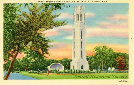 Postcard - Nancy Brown's Peace Carillon, Belle Isle, Detroit, Mich.