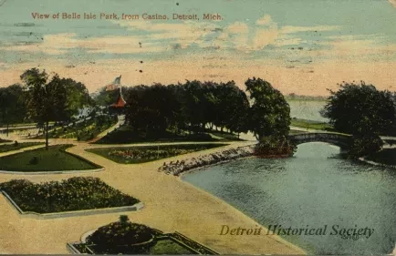 Postcard - View of Belle Isle Park, from Casino, Detroit, Mich.