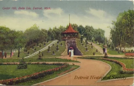 Postcard - Cedar Hill, Belle Isle, Detroit, Mich.
