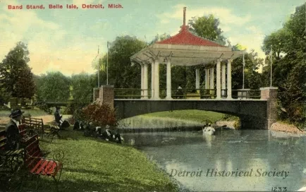 Postcard - Band Stand, Belle Isle, Detroit, Mich.