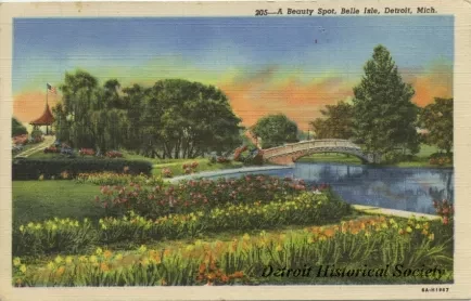 Postcard - A Beauty Spot, Belle Isle, Detroit, Mich.