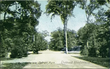 Postcard - Roadway to Zoo, Belle Isle, Detroit, Mich.