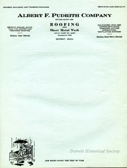Paper, Letterhead - Albert F. Pudrith  Company