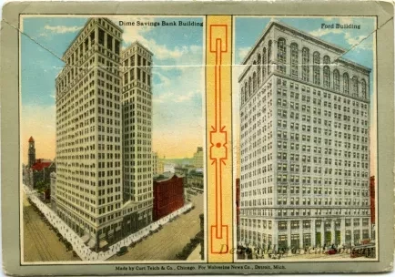 Post Folder - 30 Views of Detroit, Michigan.
