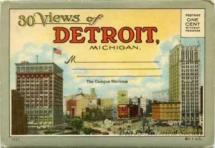 Post Folder - 30 Views of Detroit, Michigan.