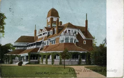 Postcard - Detroit, Mich., The Casino, Belle Isle Park.