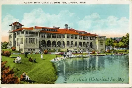Postcard - Casino from Canal at Belle Isle, Detroit, Mich.