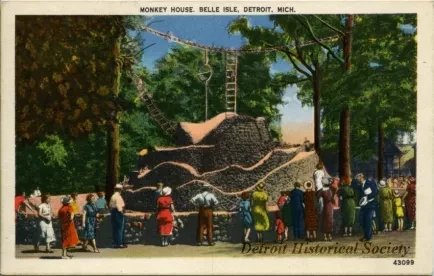 Postcard - Monkey House, Belle Isle, Detroit, Mich.