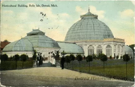 Postcard - Horticultural Building, Belle Isle, Detroit, Mich.
