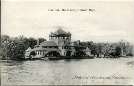 Postcard - Pavilion, Belle Isle, Detroit, Mich.