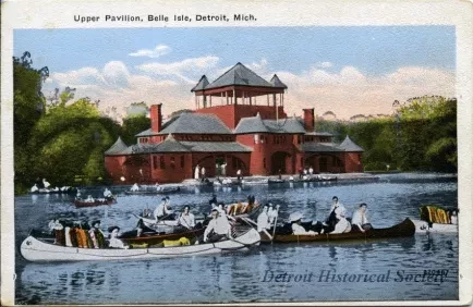 Postcard - Upper Pavilion, Belle Isle, Detroit, Mich.