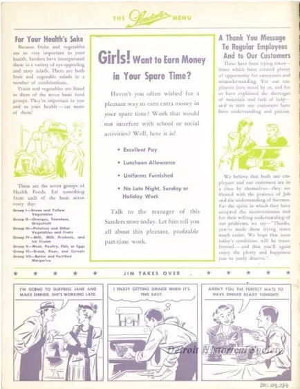 Menu - The Sanders Menu