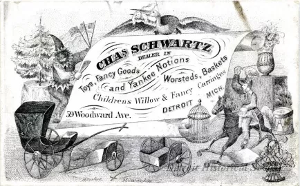Card, Business - Chas. Schwartz,
Dealer in Toys, Fancy Goods, and Yankee Notions