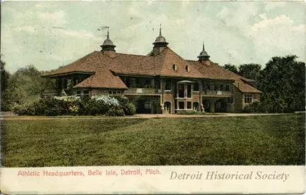 Postcard - Athletic Headquarters, Belle Isle, Detroit, Mich.