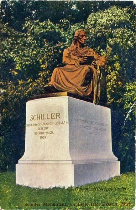 Postcard - Schiller Monument, on Belle Isle, Detroit, Mich.