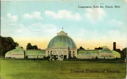 Postcard - Conservatory, Belle Isle, Detroit, Mich.