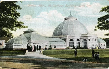 Postcard - Detroit, Mich. Horticultural Building, Belle Isle,