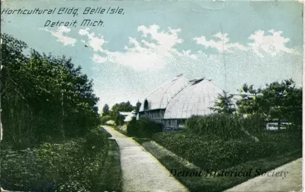 Postcard - Horticultural Bldg, Belle Isle, Detroit, Mich.