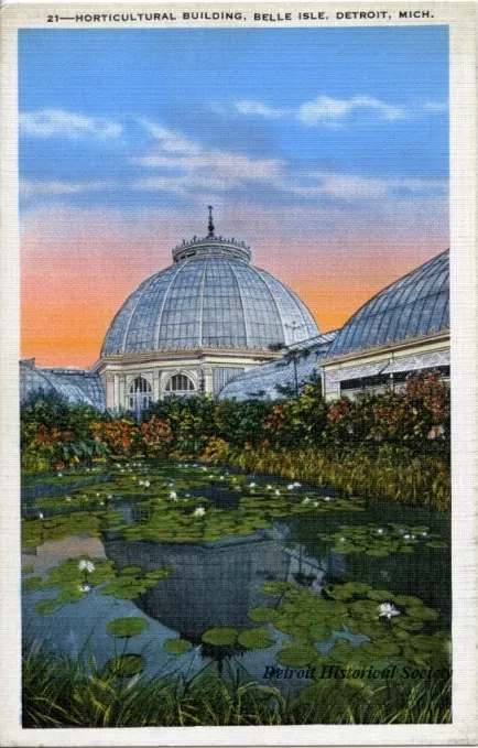 Postcard - Horticultural Building, Belle Isle, Detroit, Mich.