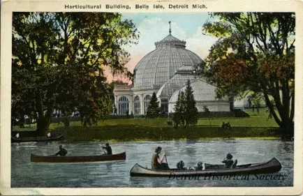 Postcard - Horticultural Building, Belle Isle, Detroit, Mich.