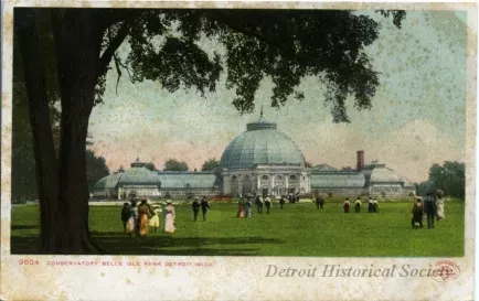 Postcard - Conservatory, Belle Isle Park, Detroit, Mich.