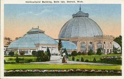 Postcard - Horticultural Building, Belle Isle, Detroit, Mich.