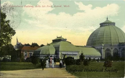 Postcard - Horticultural Building, Belle Isle Park, Detroit, Mich.