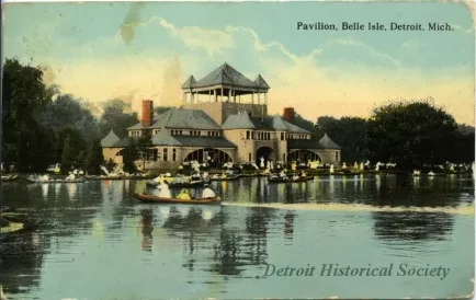Postcard - Pavilion, Belle Isle, Detroit, Mich.