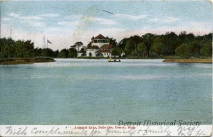 Postcard - Artificial Lake, Belle Isle, Detroit, Mich.