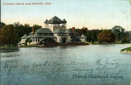Postcard - Pavilion, Belle Isle, Detroit, Mich.