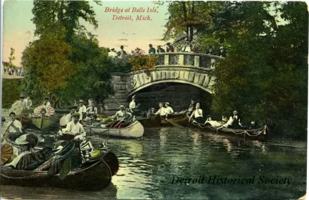 Postcard - Bridge at Belle Isle, Detroit, Mich.