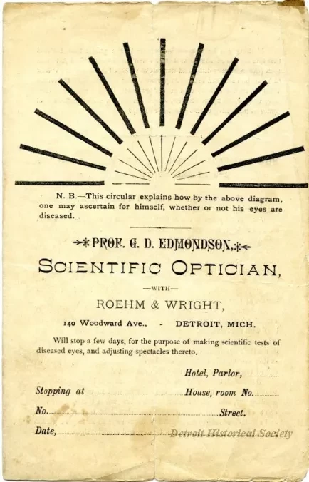 Advertisement - Prof. G. D. Edmondson, Scientific Optician,
with Roehm & Wright