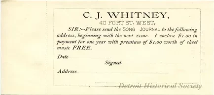 Advertisement - C. J. Whitney