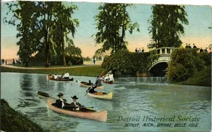 Postcard - Detroit, Mich. Bridge, Belle Isle.