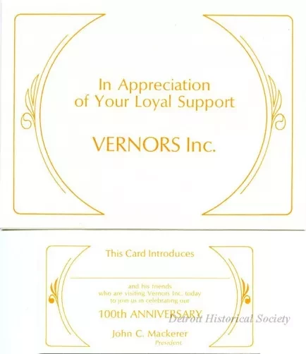 Invitation - Vernor's, Inc.