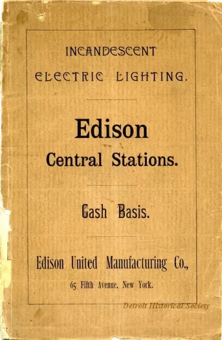 Booklet - Incandescent Electric Lighting, Edison Central Stations