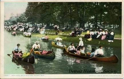 Postcard - Main Canal, Belle Isle Park, Detroit, Mich.