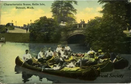Postcard - Characteristic Scene, Belle Isle, Detroit, Mich.