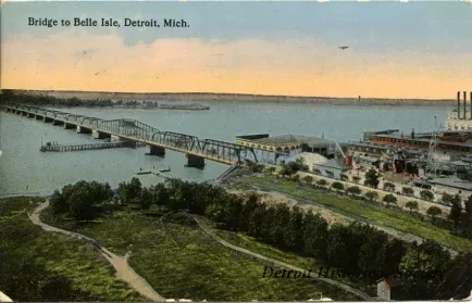 Postcard - Bridge to Belle Isle, Detroit, Mich.