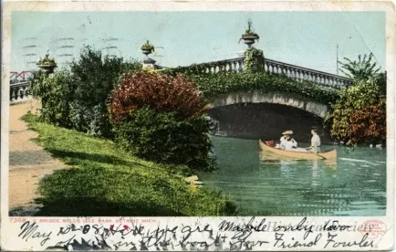 Postcard - A Bridge, Belle Isle Park, Detroit, Mich.