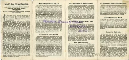 Brochure - All Roads Will Lead to Detroit in September.  Why? / Detroit's Great Fair and Exposition