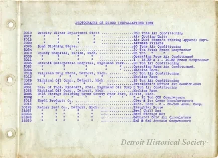 Documents - Photographs of DIMCO Installations 1937