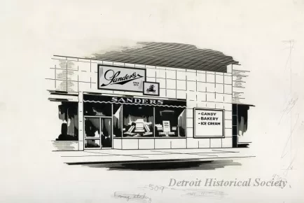 Drawing - Sanders Store at 7 Mile & Mack