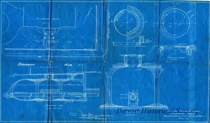 Blueprint - City of Highland Park Filtration Plant
Concrete Encasement for 16" C. I. Drain